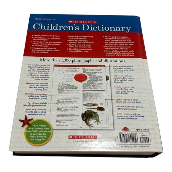 Scholastic Children's Dictionary with Red and Blue Cover - Picture 2 of 3